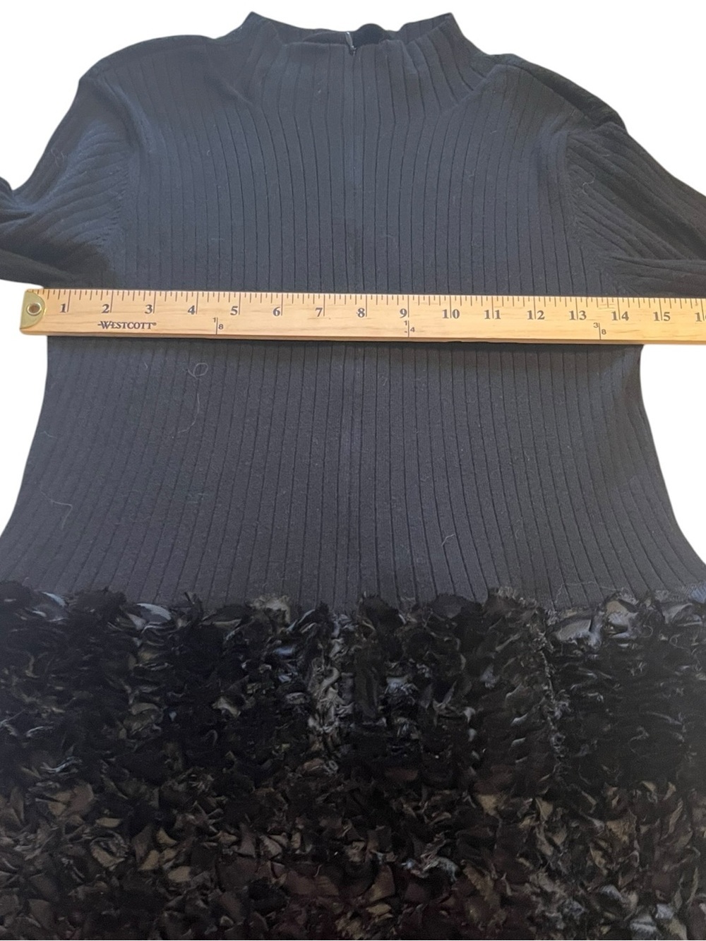 Tyler Boe Textured Knit Midi Dress Black Romantic Goth Size Medium Feminine - Picture 5 of 10